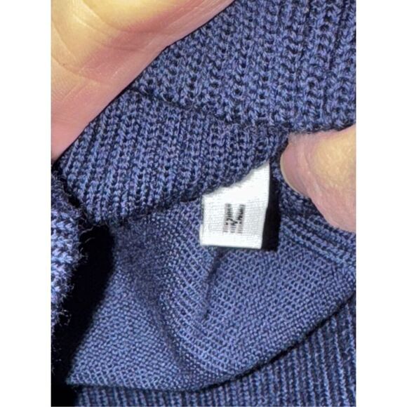 NWT VURNET 100% Wool JEAN VUARNET Dark Navy V-NECK JUMPER Crewneck Sweater M - Picture 11 of 16